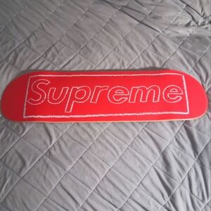 Supreme Black and Red Logo Skateboard Deck